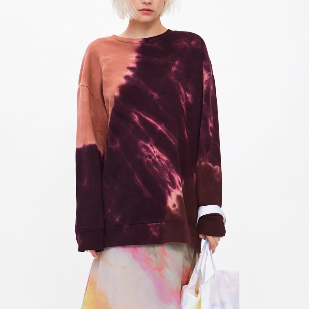 Zara maroon & orange tie dye sweatshirt - Picture 2 of 5